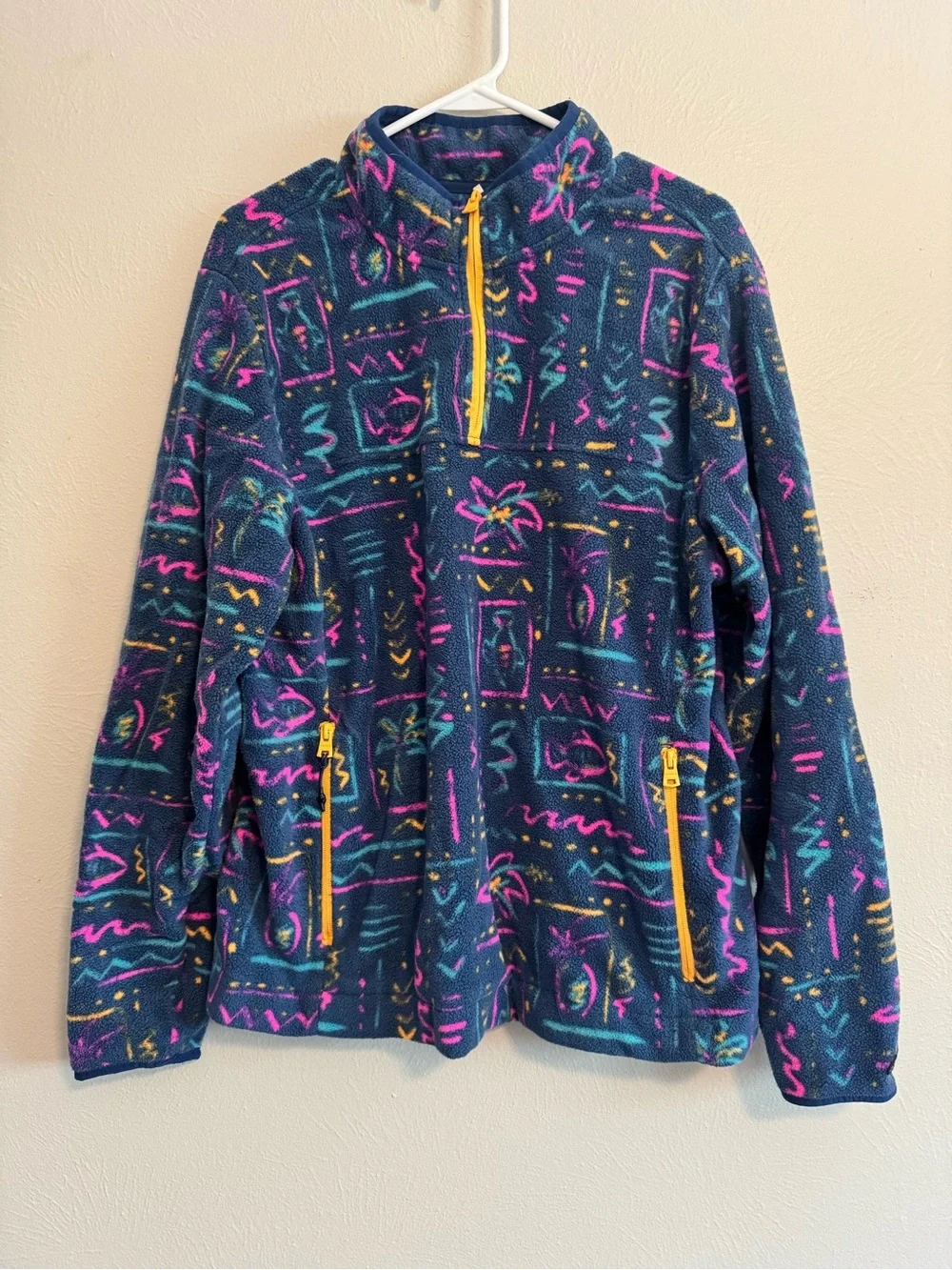 Chubbies Mens Retro Tropical Fleece Quarter Zip Pullover